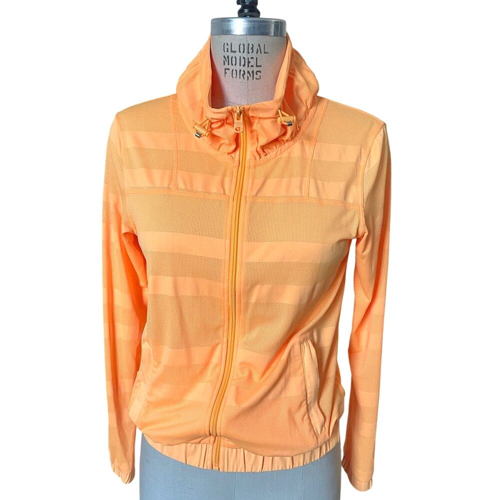 Lorna Jane Active Wear Lightweight Jacket Neon Orange Zip Up Size Small